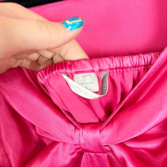 Victorias Secret Pink Robe Nightgown Slip Sexy Set Pink Large - Picture 5 of 11